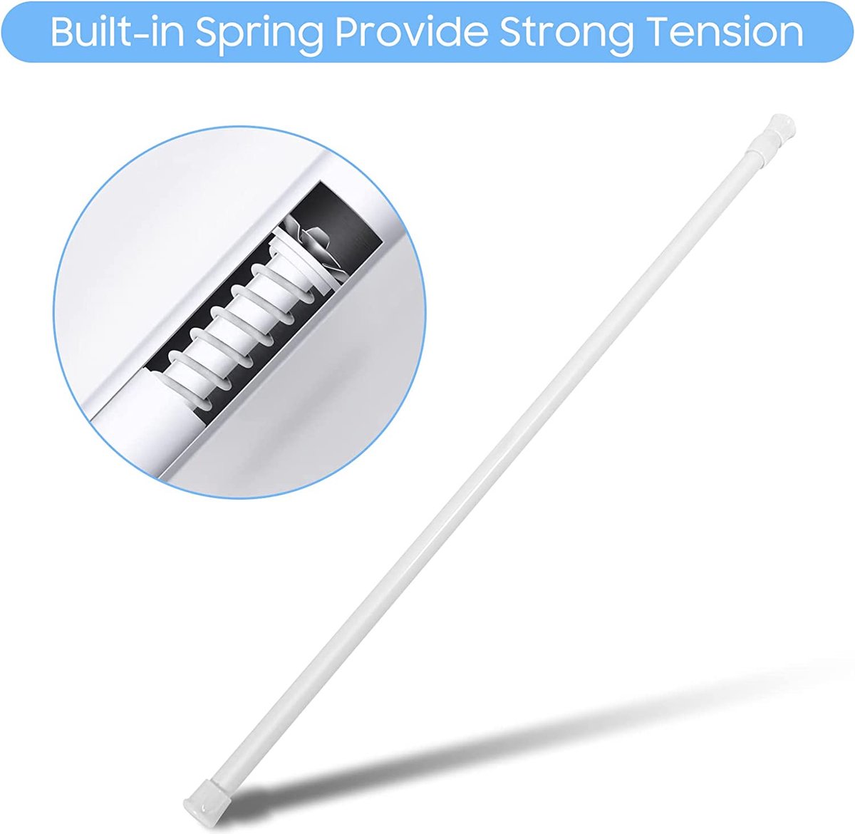 Douchegordijnstang zonder boren, uittrekbare gordijnroede voor het
