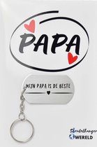 Mon père est le meilleur porte-clés avec carte - cadeau papa - Vaderdag - joli cadeau à offrir à votre père - 2,9 x 5,4 cm