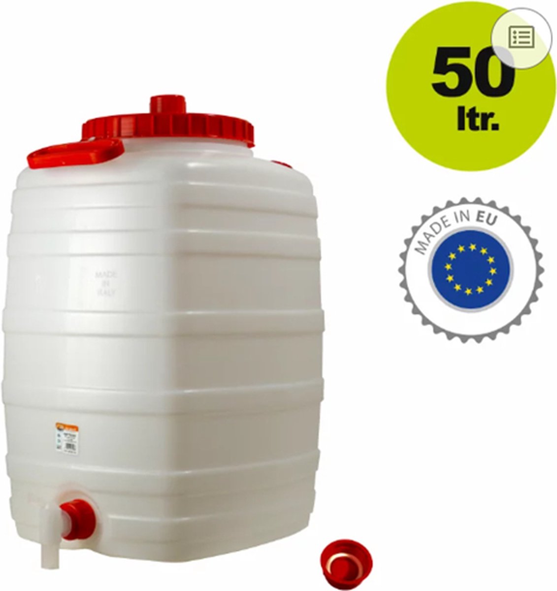 Kunststof drankvat / drinkvat rechthoekig 50l (Gistingsvat)