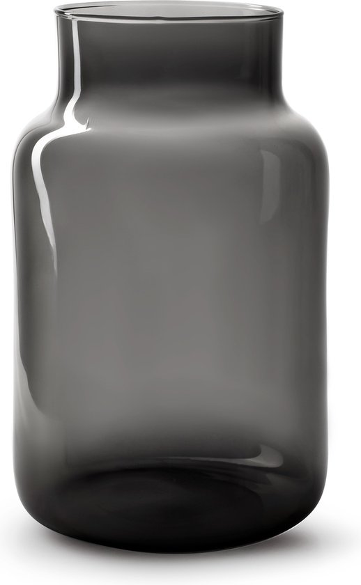 WLplants - Vase - Vase noir Gigi - Handgemaakt - Vase en Verres - Vase fumé - Vase à fleurs - H30x Ø12cm