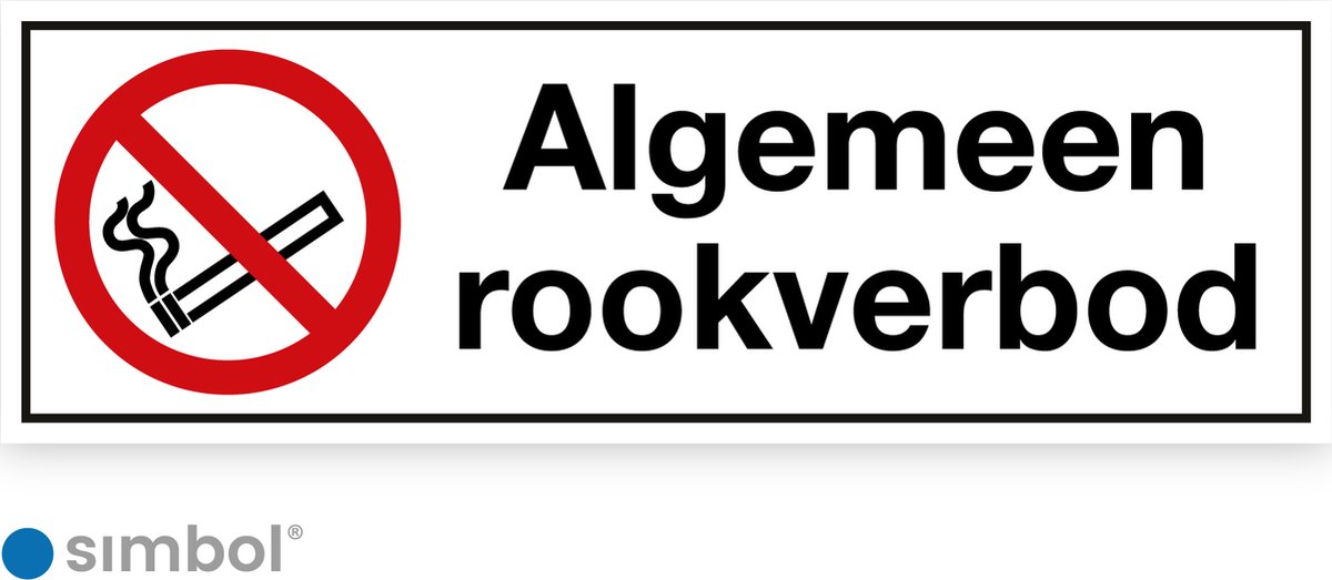 Simbol® Sticker Algemeen Rookverbod Formaat 10 x 30 cm. bol