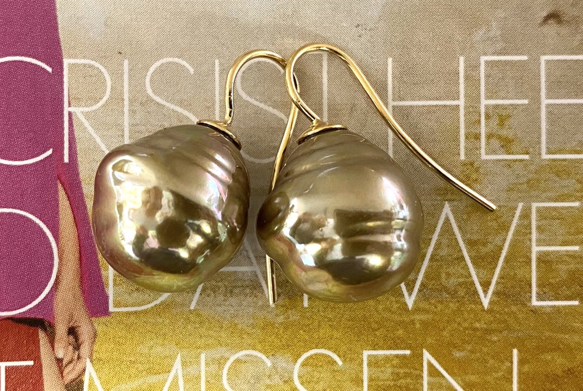 Oorbellen barok parels goud/goud