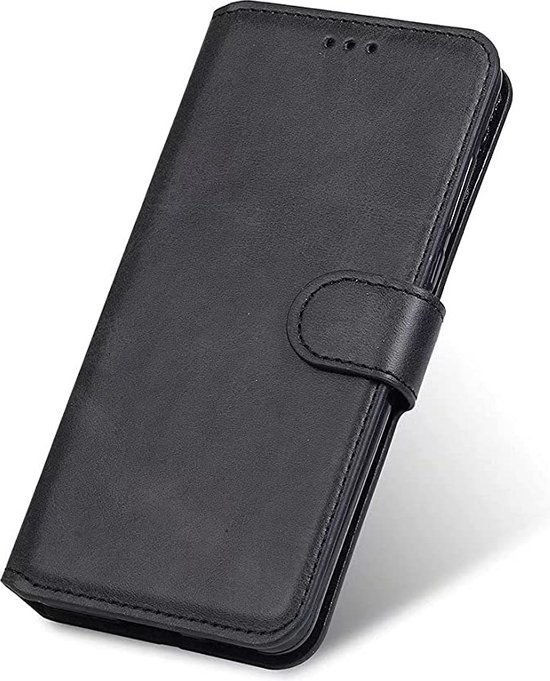 Google Pixel 7 Pro Wallet Flip Cover Premium Lederen Hoesje Zwart