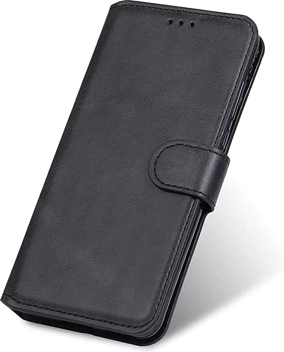 Google Pixel 7 Pro Wallet Flip Cover Premium Lederen Hoesje - Zwart