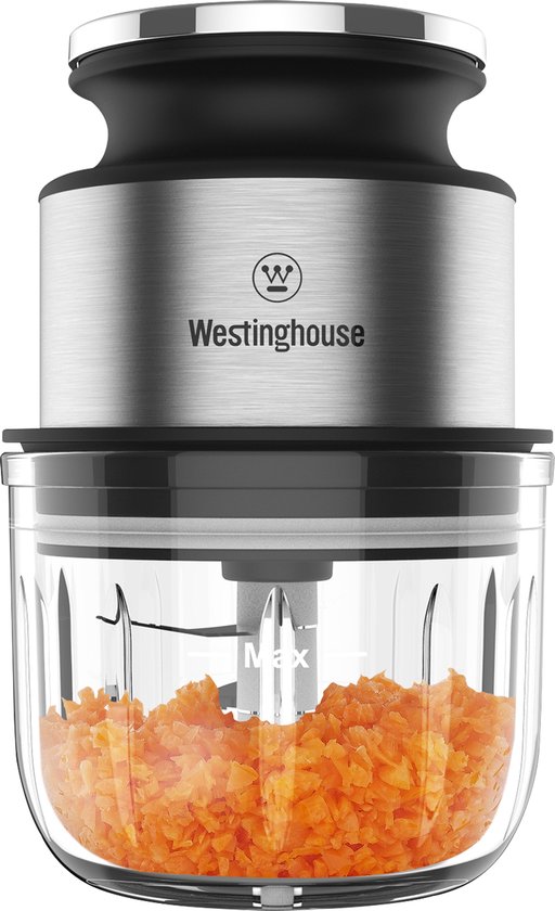 Westinghouse Mini Chopper - 300 ml - Draadloos - USB Oplaadbaar - RVS - Elektrische Hakmolen - Multihakker van Westinghouse — afbeelding 3
