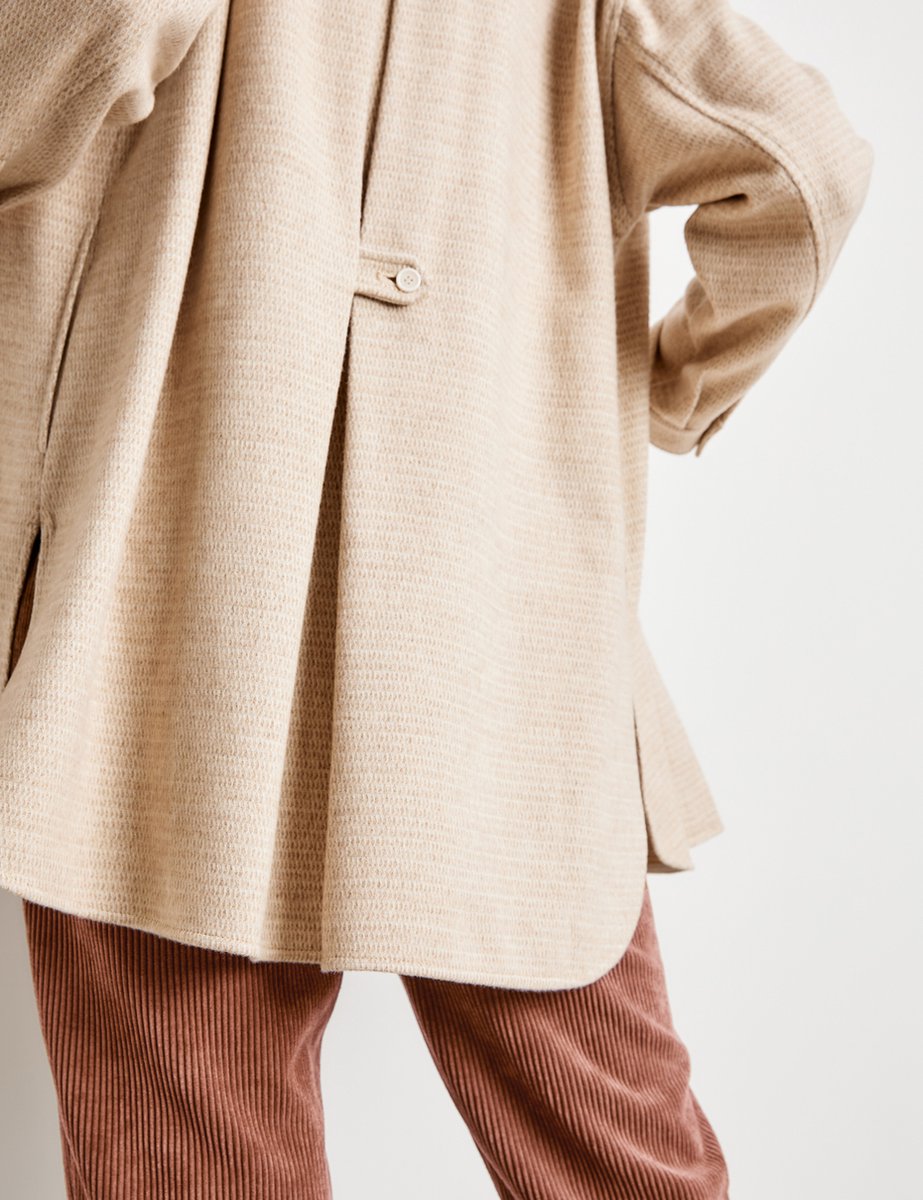 GERRY WEBER Dames Blazer van een materiaalmix Ivory Camel Melange-42