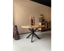 Sfeerwonen Enzo Eettafel Rond 120 cm mangohout NATUREL