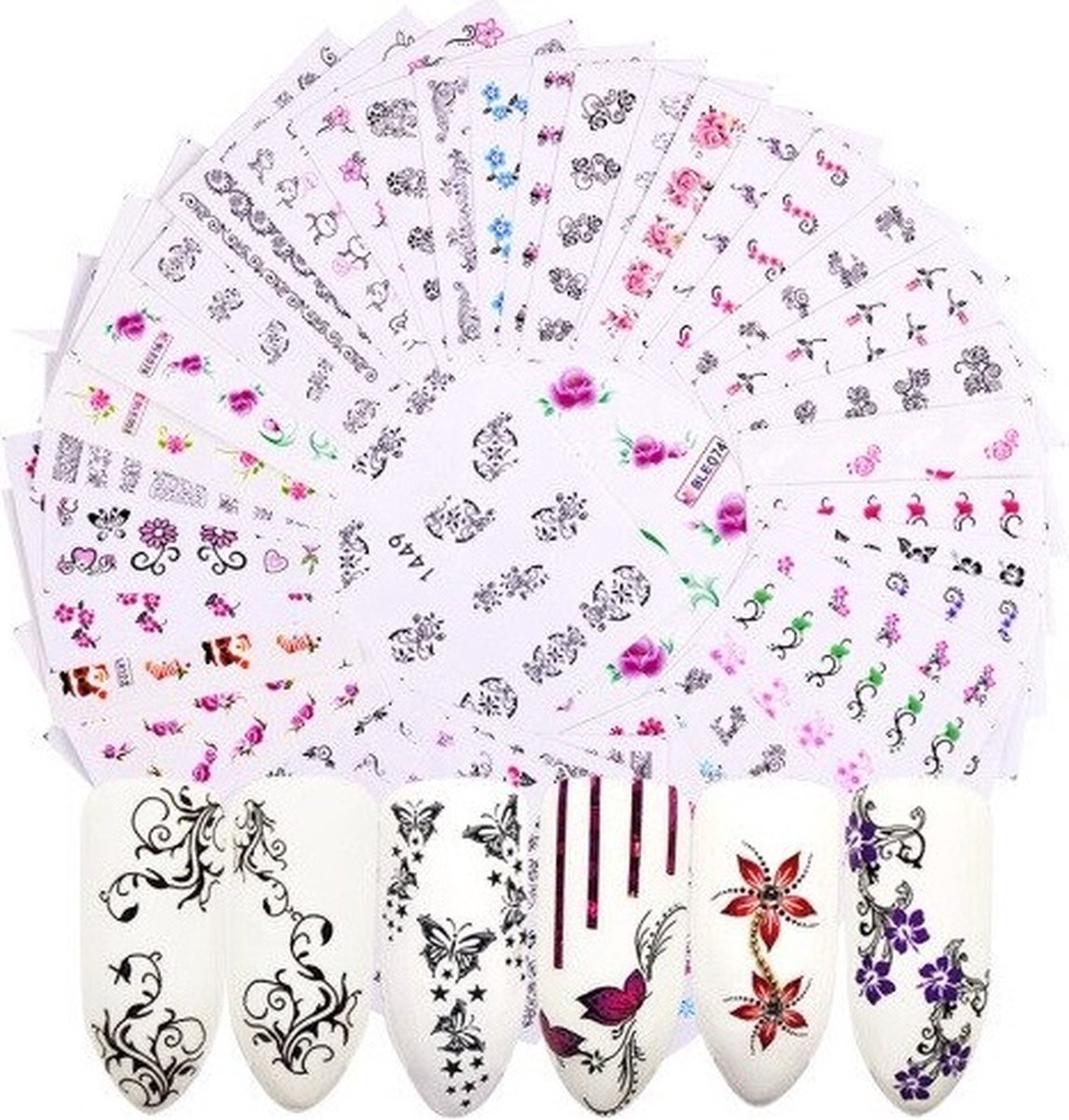 Goedkoopste 40 Stuks Nagelstickers – Nail Art Stickers – Sierlijke Patronen