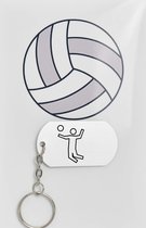 porte-clés de volley-ball avec carte - cadeau de sport - sport - Joli cadeau à offrir à votre athlète - 2,9 x 5,4 cm
