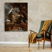 Wanddecoratie / Schilderij / Poster / Doek / Schilderstuk / Muurdecoratie / Fotokunst / Tafereel De menagerie - Melchior d'Hondecoeter gedrukt op Forex