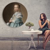 Wanddecoratie / Schilderij / Poster / Doek / Schilderstuk / Muurdecoratie / Fotokunst / Tafereel Portret van een meisje in het blauw - Johannes Cornelisz Verspronck (rond) gedrukt op Geborsteld aluminium