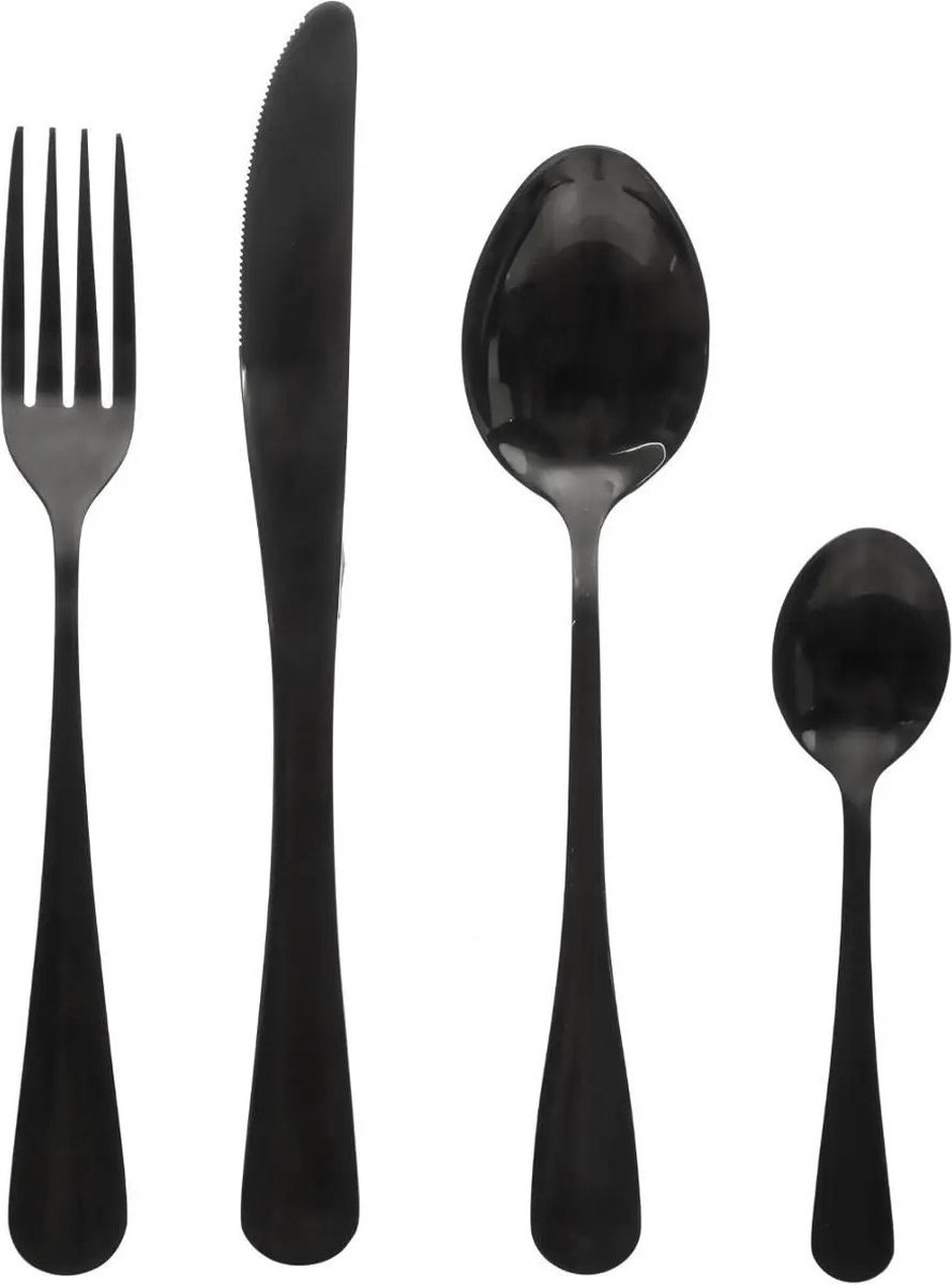 Secret de Gourmet Bestekset Shadow - 48x - 16-delig - RVS - zwart