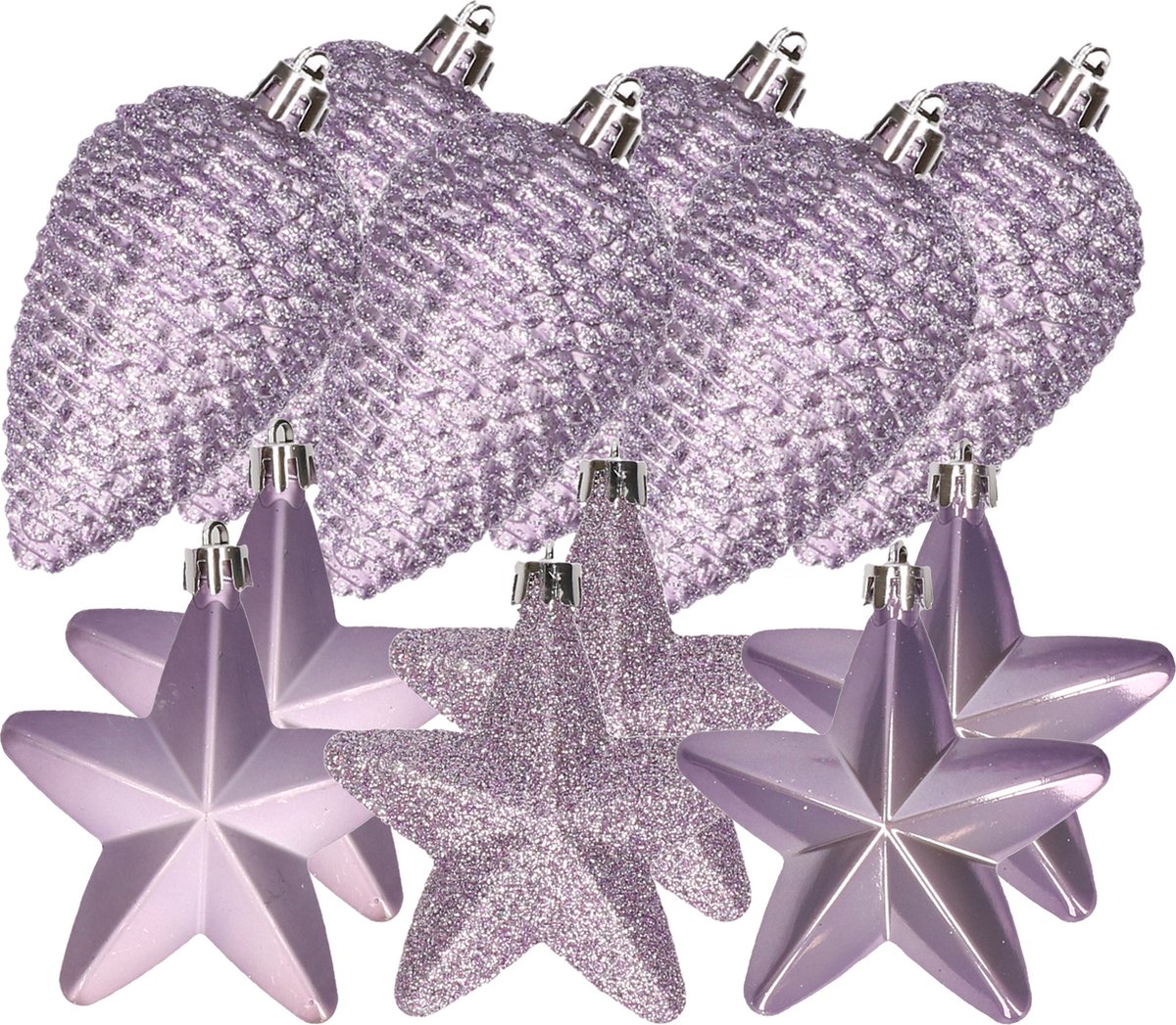Set van 6 hangende dennenappels Alpine Witte Munt - Kerstballen en