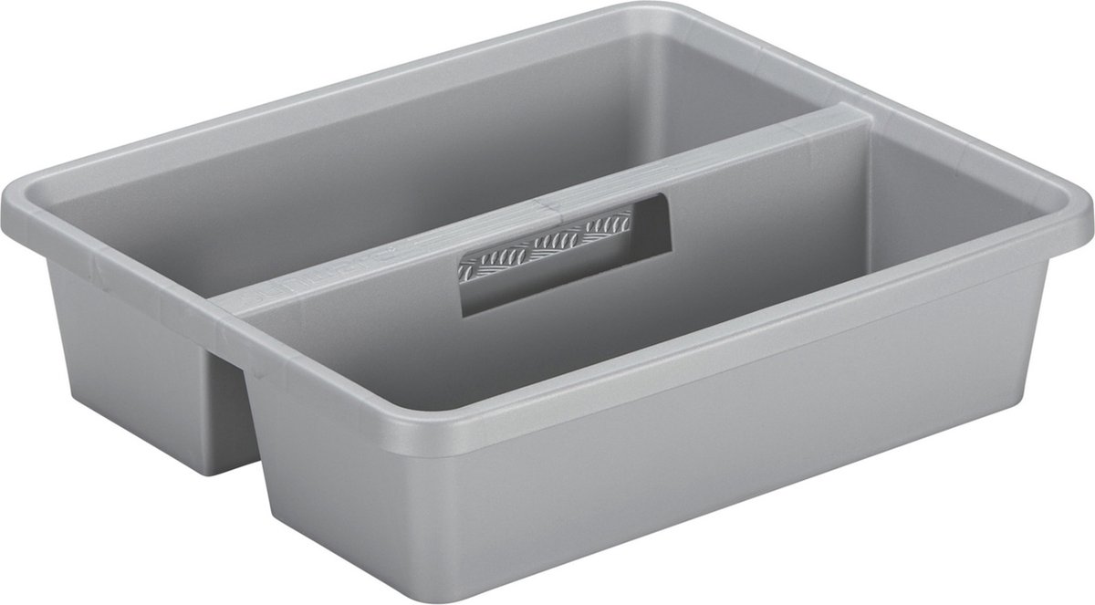 Sunware organiser - kunststof - 44 x 35 cm - grijs - 2 vakken