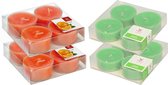 Trend Candles - 16x max-size geurkaarsen theelichtjes sinaasappel en appel 8 branduren