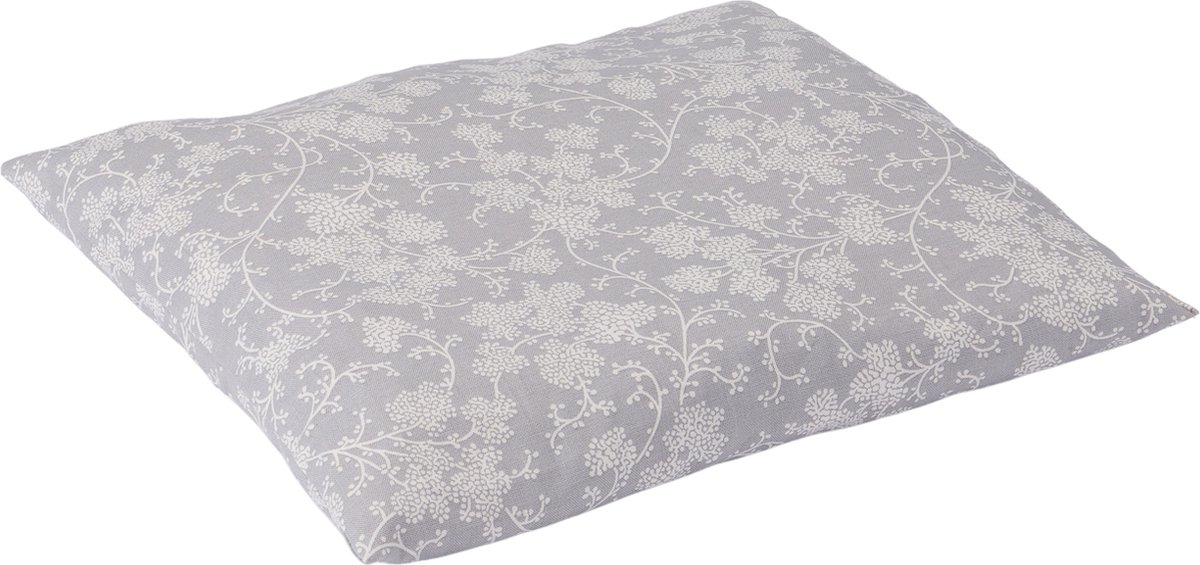 Goedkoopste Kersenpitkussen Classico - 25 x 27cm - Grijs met Witte Bloemen