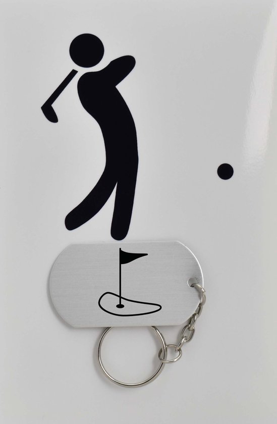 golf sleutelhanger inclusief kaart - sport cadeau - sporten - Leuk kado voor je sporter om te geven - 2.9 x 5.4CM