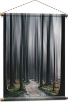 WallClassics - Textielposter - Hele Hoge Abstracte Bomen - 60x80 cm Foto op Textiel