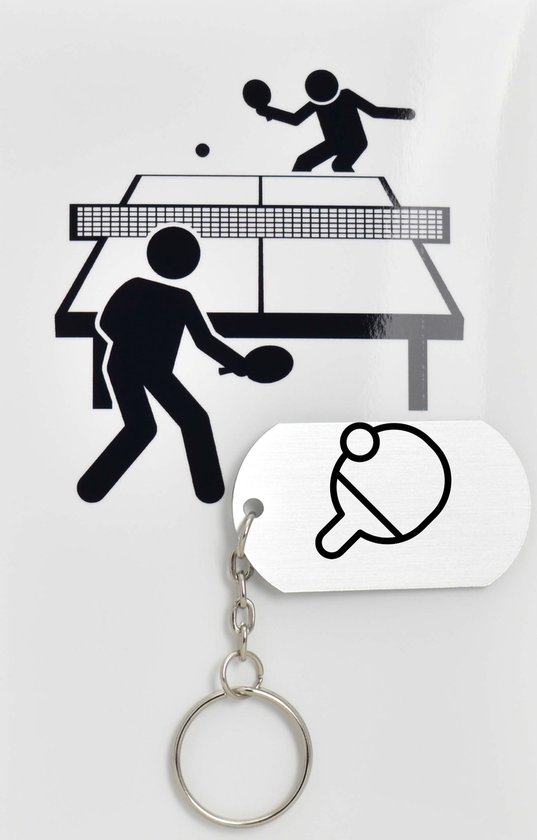 Tafeltennis sleutelhanger inclusief kaart - sport cadeau - sporten - Leuk kado voor je sporter om te geven - 2.9 x 5.4CM