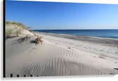 WallClassics - Canvas  - Witte Duinen tegen de Zee - 120x80 cm Foto op Canvas Schilderij (Wanddecoratie op Canvas)