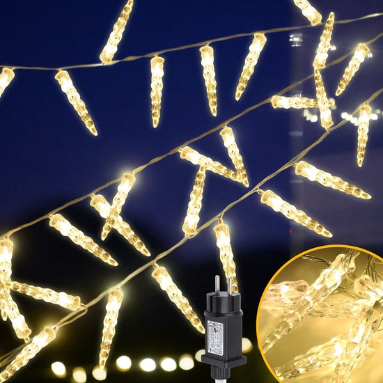 5m LED gordijn ledijspegels kerstversiering ijsregen transparante kerstverlichting,...