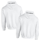 Hoodie met tekst-datum in romeinse cijfers-wit-set hoodies koppel met datum capuchon-Maat Xxl