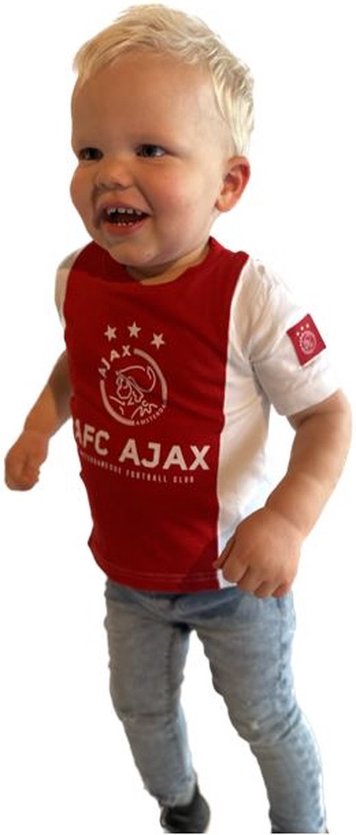 AJAX Rood Wit Kids T-shirt Met batch maat 176 - Ajax Kleding - Ajax voetbal - Ajax shirt - Ajax kinder - Ajax Kids -