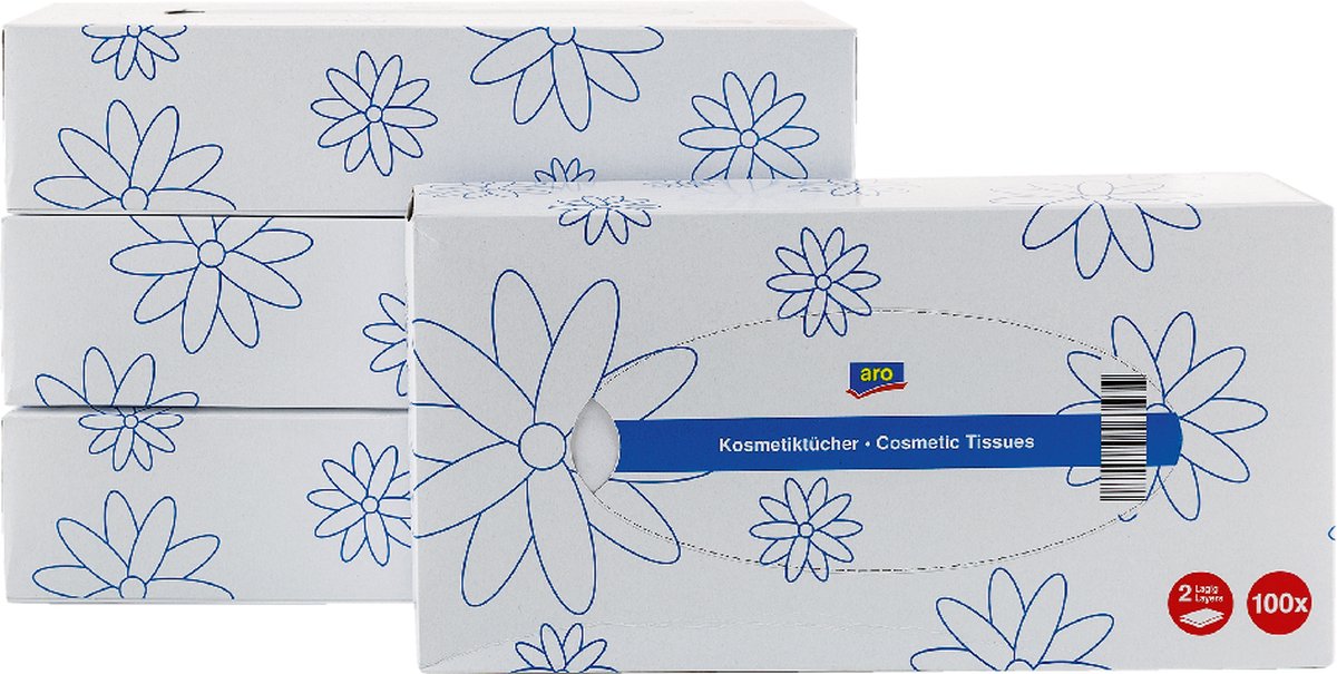 Aro - Tissues Papier - 2 Laags - 4 Verpakkingen van 100 Stuks - Voordeelverpakking - Grootverpakking