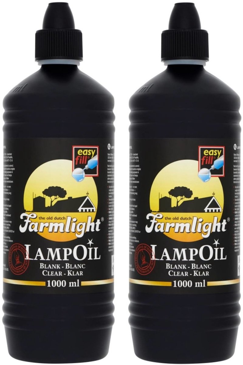 Pakket van 2x farmlight lampenolie blank 1 liter - Tuinfakkelolie - Lampolie