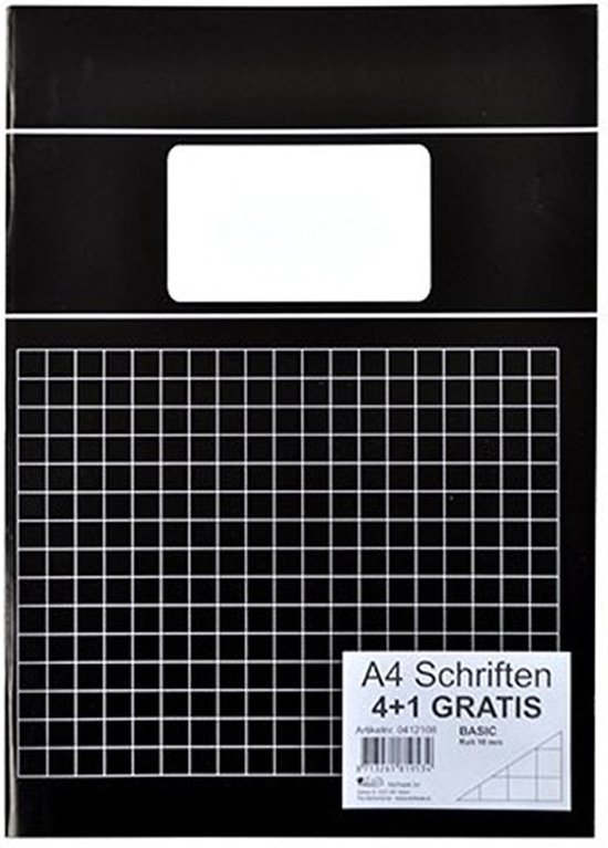 entiteit Ongrijpbaar stam 5x A4 ruitjes schriften - Zwart - 10 x 10mm | bol.com
