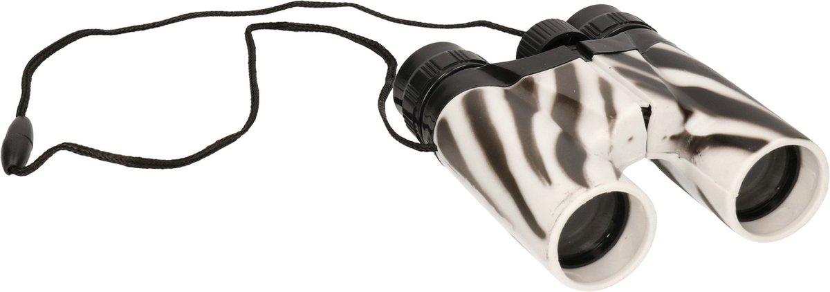 Wild Republic Speelgoed verrekijker - voor kinderen - zebraprint - 12 x 11 cm - jungle en safari thema