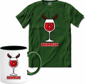 Renwijn - T-Shirt met mok - Heren - Bottle Groen - Maat 4XL