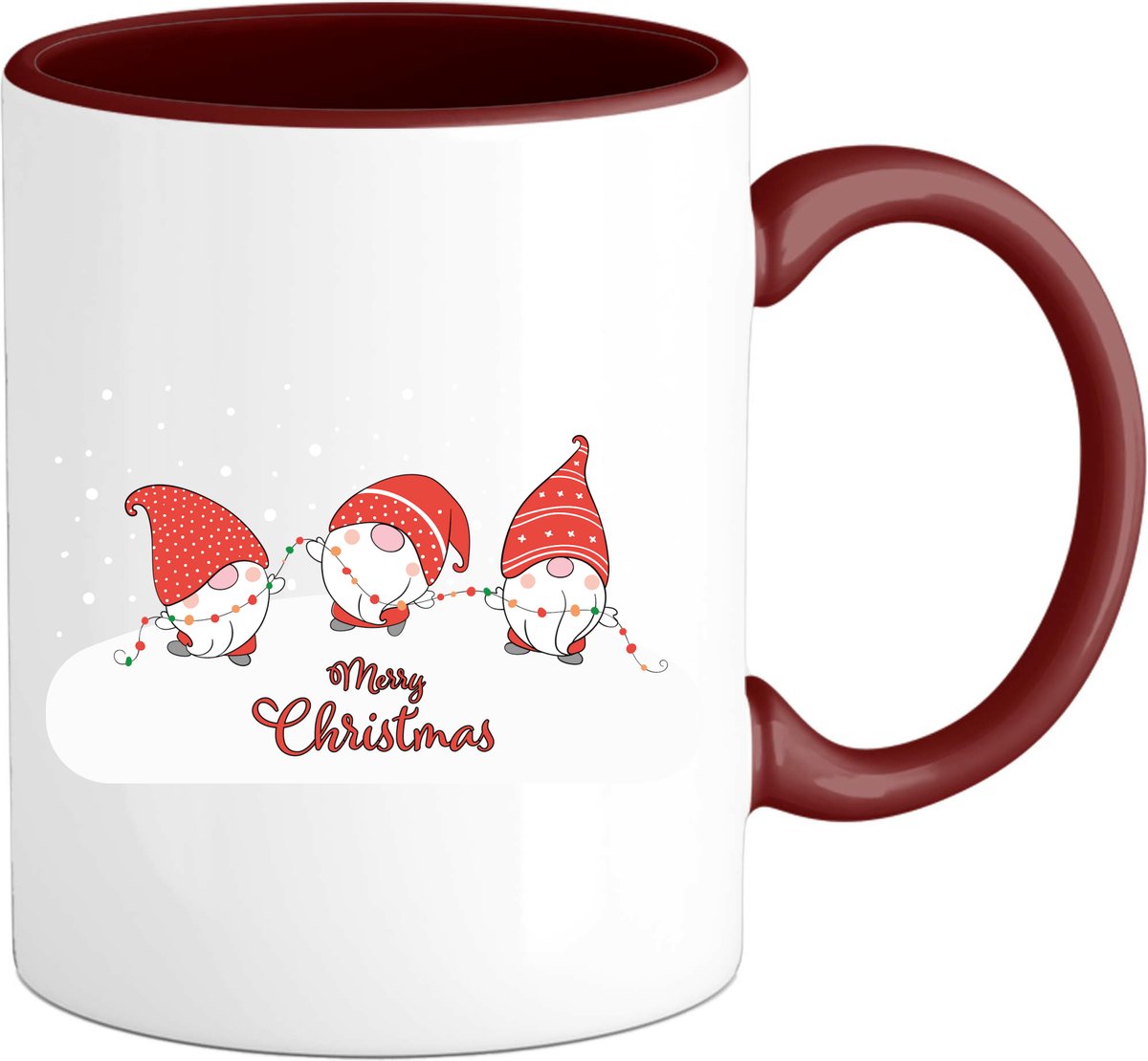 Merry christmas kerst gnomies - Mok - Burgundy