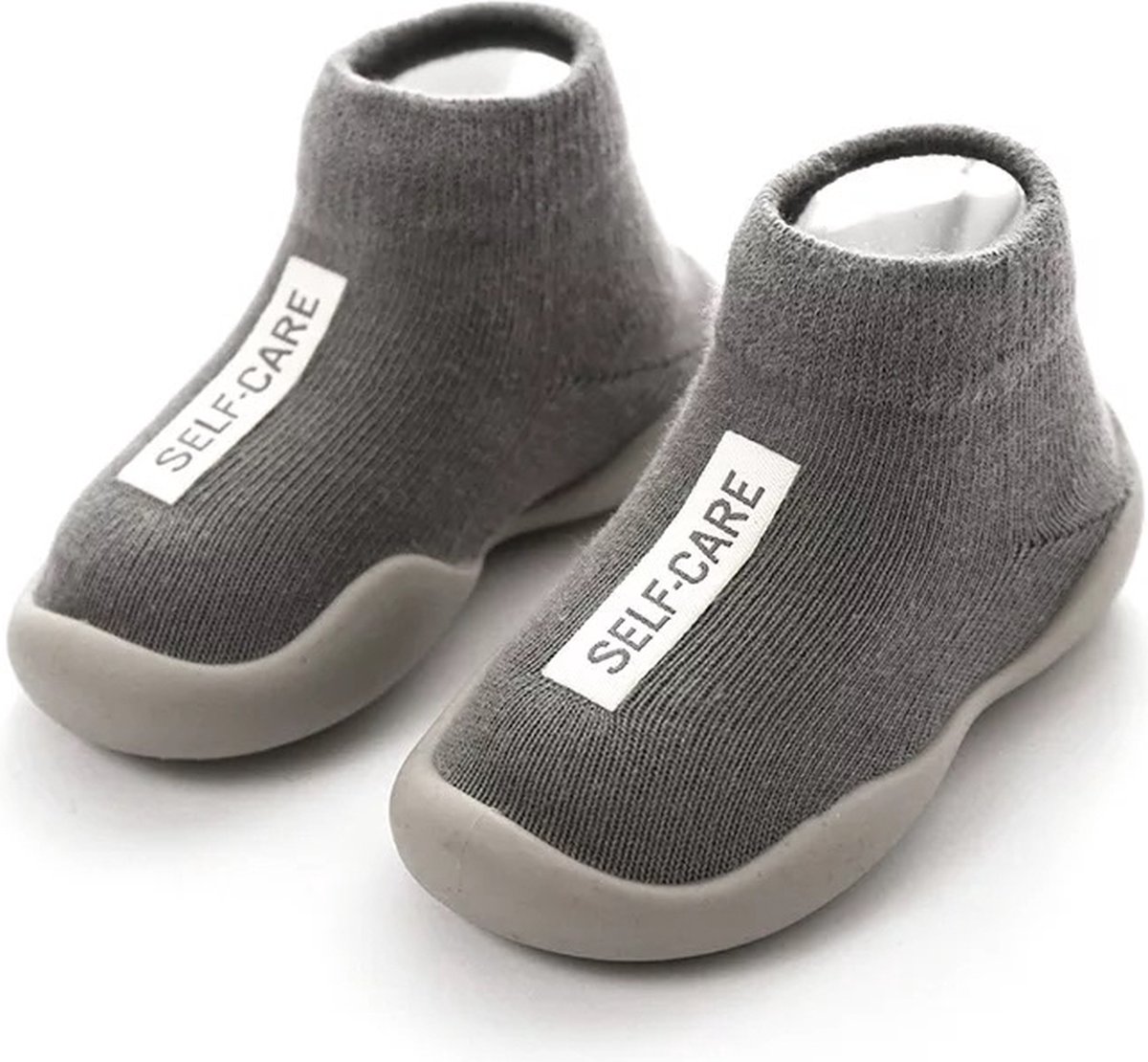 Baby Eerste Schoen | Anti Slip Babyschoen | Zachte Rubber Zool | 20/21 | 12.5 cm - Grijs