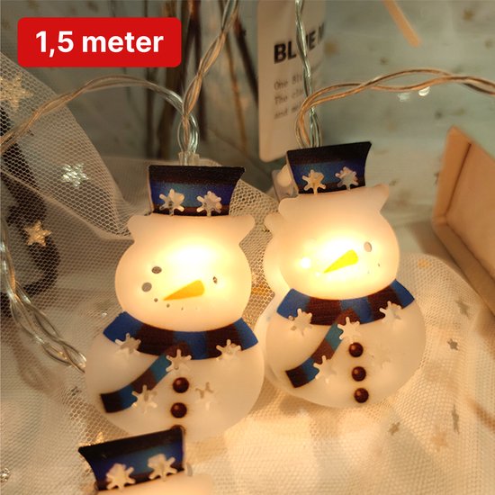 Nuvance Kerstverlichting Sneeuwpop Figuren op Batterij voor Binnen en Buiten bol