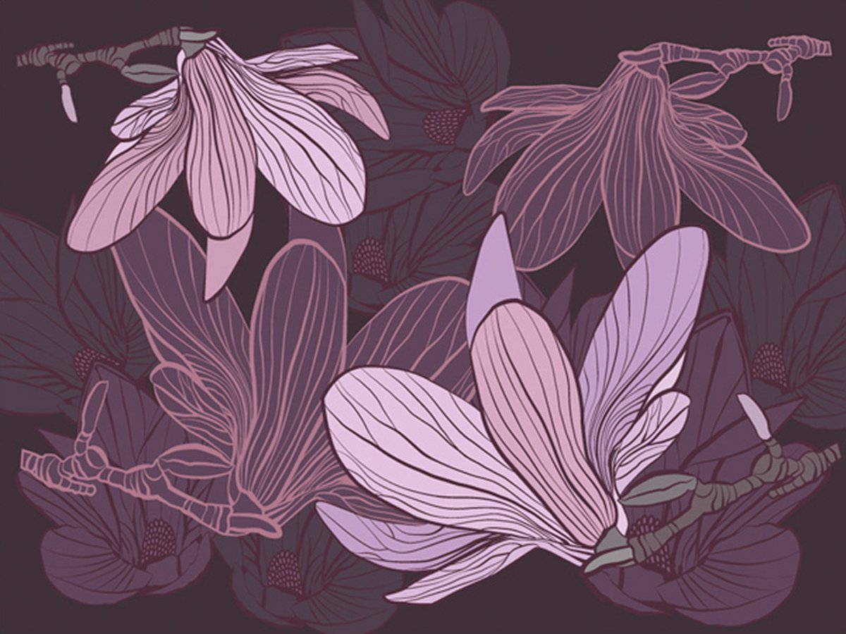 Fotobehang - Dreamy flowers.