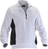 Jobman 5401 Halfzip Sweatshirt 65540120 - Wit/zwart - 4XL