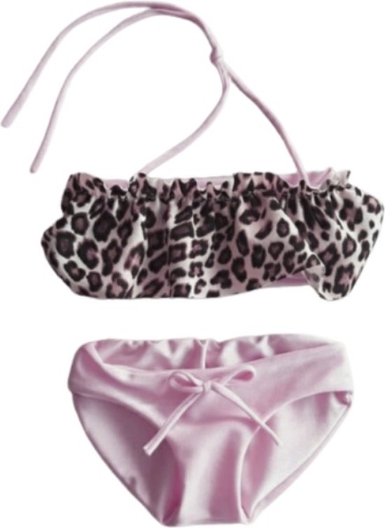 Maat 80 Bikini roze met tijgerprint Baby en kind zwemkleding roze