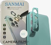 Metalen Camera Lens Protector Voor Samsung Galaxy S22 Aluminium Camera Cover Frame Groen - 1STUK
