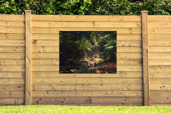 Tuinposter - Tuindoek - Tuinposters buiten - Jungle - Zon - India - Jongens - Meisjes - Kinderen - 120x90 cm - Tuin