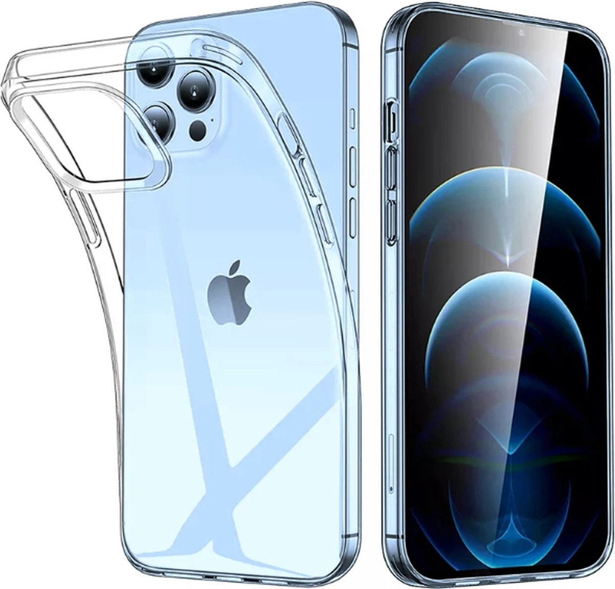iPhone 13 Pro Bescherm hoesje siliconen transparant case Back Cover Hoes