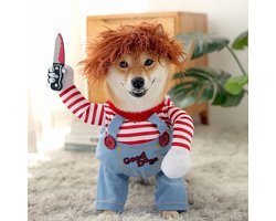 OP=OP!!! Halloween pakje hond - Chucky - Grappig Kostuum - Dierenkleding - M