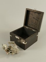 Meetinstrument - Sextant 4" - in vernikkeld houten kistje - 10 cm hoog