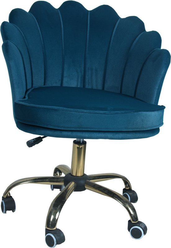 Chaise de bureau en velours vert avec Shell doré | Velours | Coquillage |  Beauty |... | bol.com