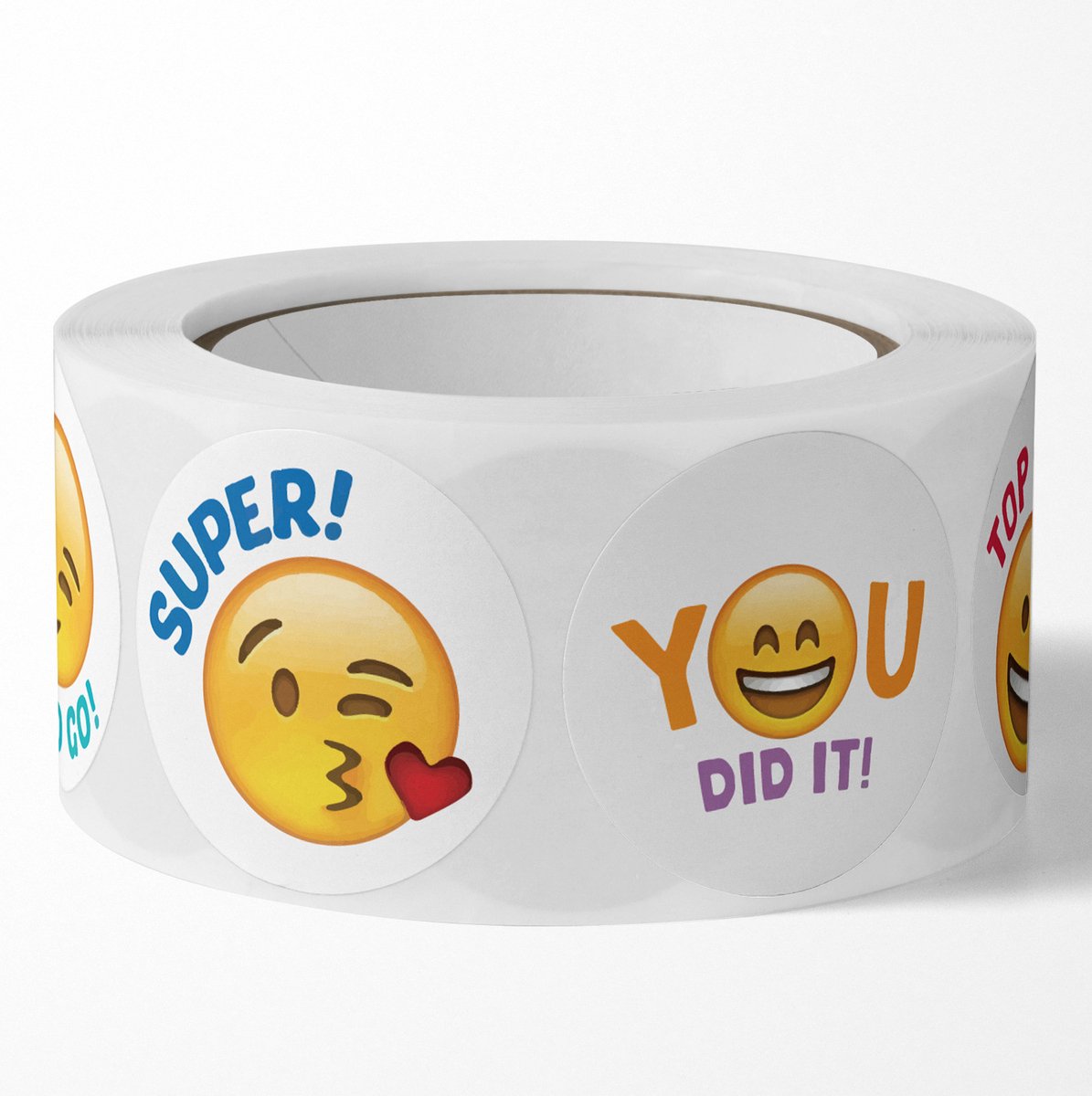 beloningsstickers - emoticon sticker - 500 stickers op rol - stickers voor kinderen - stickerrol - motivatiestickers — afbeelding 3