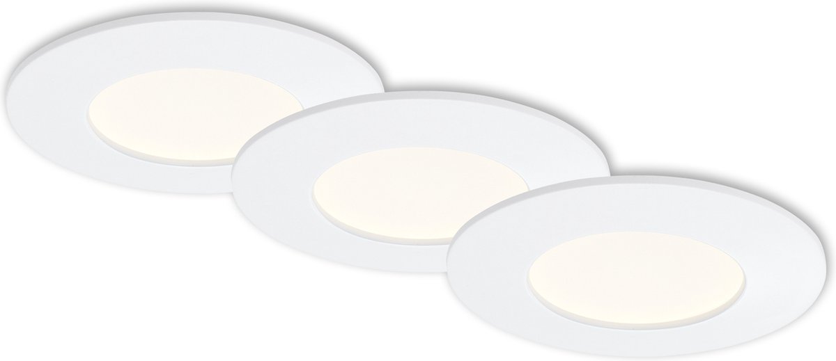 Briloner Leuchten FLAT IN - LED inbouw armatuur - 7282- 036 - set van 3 - neutraal wit 4000K - 6W - 600 lm - IP44 - 25.000 uren - Ø8.5 x 3 cm