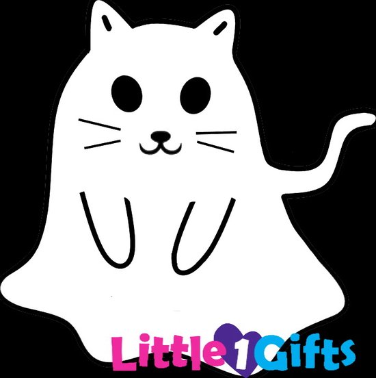 Little1gifts - Halloween - Raamsticker spookje kat groot