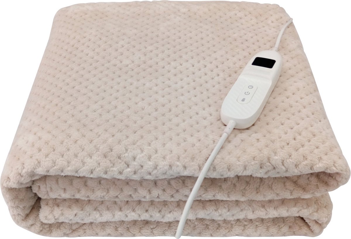 Botti Medic Series Hestio elektrische verwarmingsdeken 180 x 130 cm 160W Beige - warmtedeken - bovendeken - 9 temperatuur en tijd instellingen - hoogwaardige kwaliteit - deken