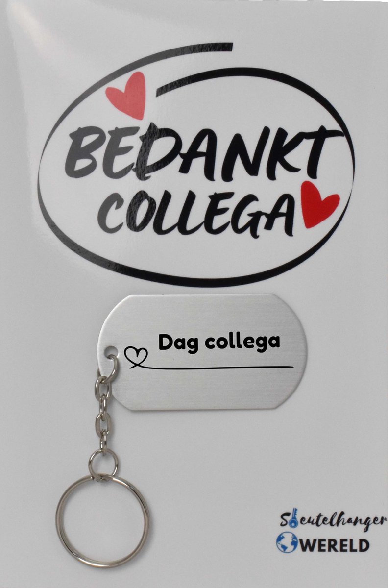 Dag collega Sleutelhanger inclusief kaart - collega cadeau - collega - welkom cadeau - afscheid - Leuk kado voor je collega om te geven - 2.9 x 5.4CM
