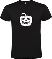 Zwart T-Shirt met “ Halloween Pompoen “ afbeelding Wit Size XL